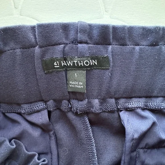 41 Hawthorn High Waist Navy Shorts with Bow - Picture 3 of 6